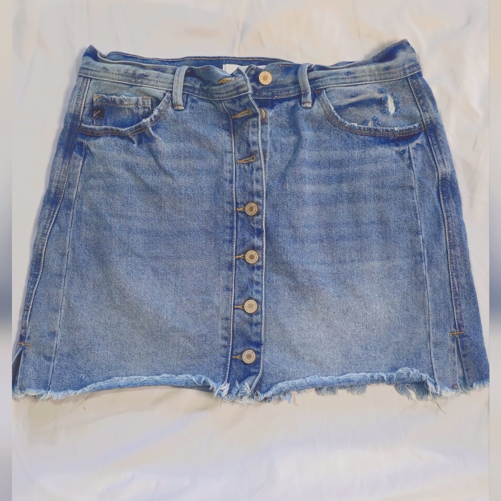Kancan Denim Button Up Blue Skirt